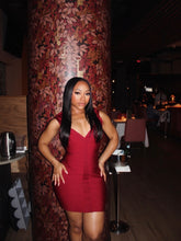 Load image into Gallery viewer, Burgundy Bandage Dress
