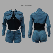 Load image into Gallery viewer, Black MG Denim Set
