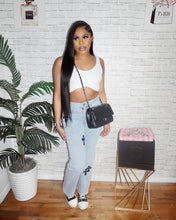 Load image into Gallery viewer, Cross Patched Denim Pants

